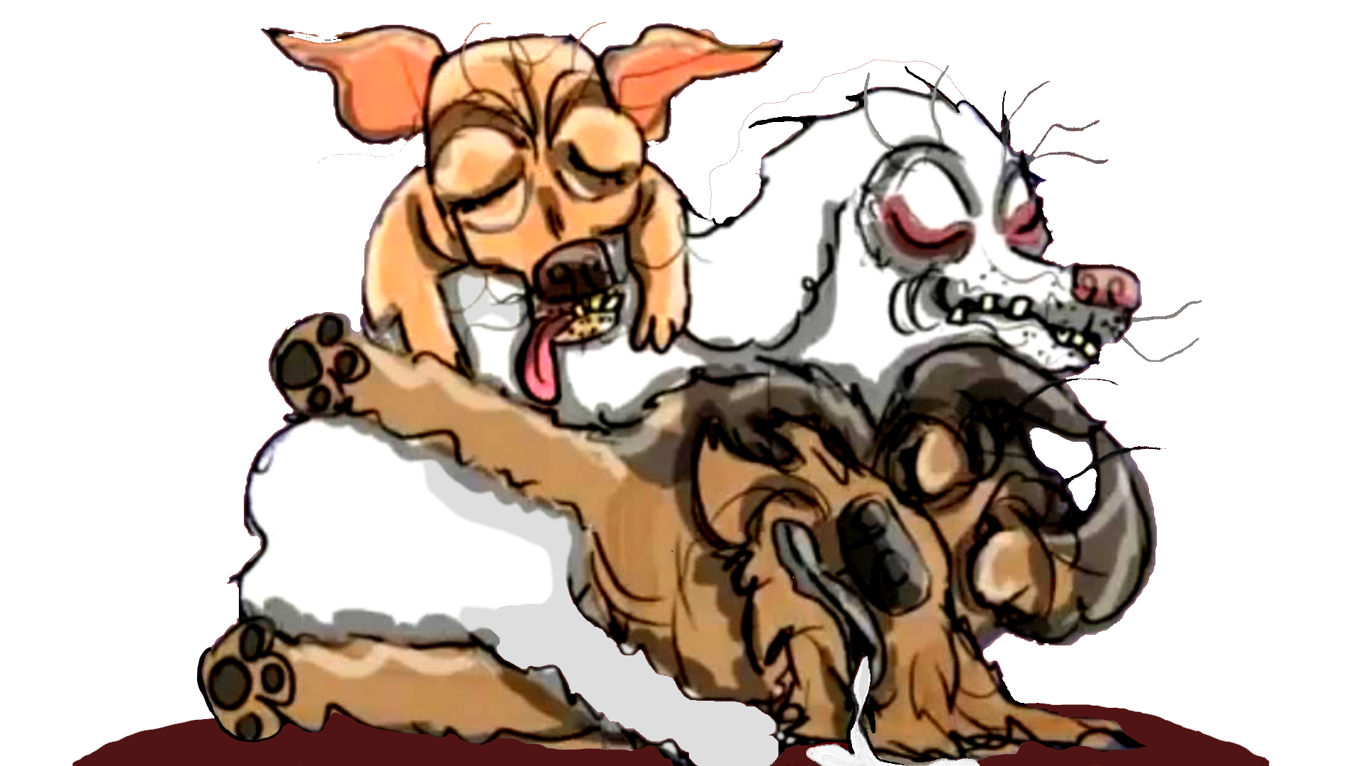 Hand-drawn illustration of beloved pups - In loving memory